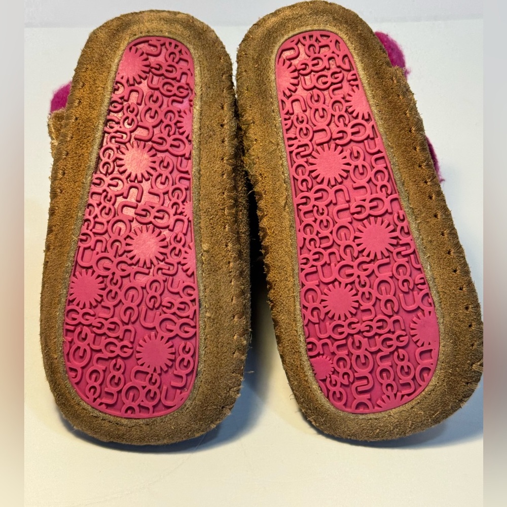 UGG Cassie Bow Boots - Toddler Kids Size 4/5 - Tan & Pink Suede Leather - Picture 3 of 12